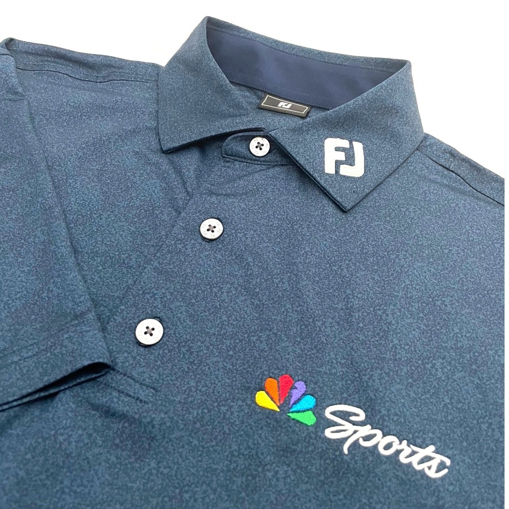 FootJoy Tour Issue NBC Sports Polo Shirt Men's Small Navy Blue Pro Collar Golf